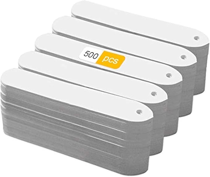 500 Pcs Plant Tags Waterproof 4 x 0.8 Inch, Plant Labels Garden Nursery Labels Plastic Pot Labels White,Box of 500