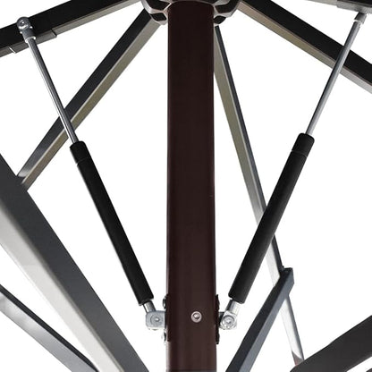 EliteShade USA 10-Year-Non-Fading 11Ft Market Umbrella Patio Outdoor Cylinder Auto Push-up Table Umbrella with Ventilation, Heather Beige