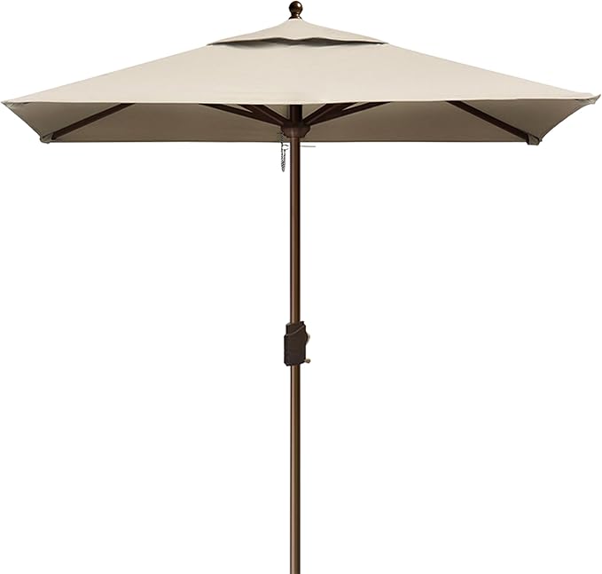 EliteShade USA 10-Year-Non-Fading 6x6Ft Square Market Umbrella Patio Outdoor Table Umbrella with Ventilation, Beige