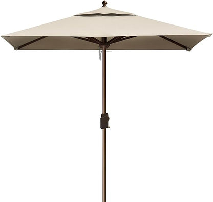 EliteShade USA 10-Year-Non-Fading 6x6Ft Square Market Umbrella Patio Outdoor Table Umbrella with Ventilation, Beige