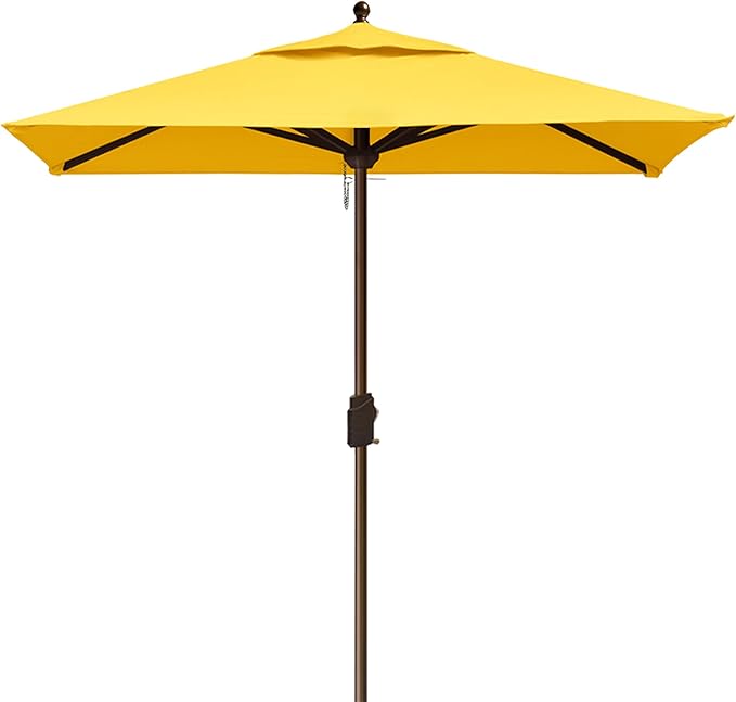 EliteShade USA 10-Year-Non-Fading 6x6Ft Square Market Umbrella Patio Outdoor Table Umbrella with Ventilation, Sunflower Yellow