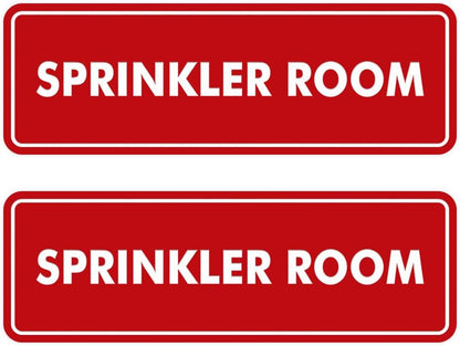 Signs ByLITA Standard Sprinkler Room Sign (Red) - Medium 2 Pack