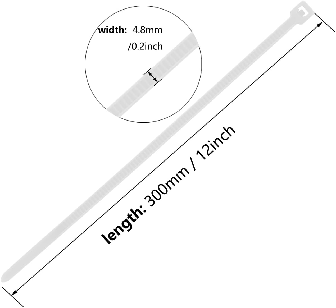 12 Inch Zip Ties Blue 1000 PCS, 50 Lbs- Heavy Duty Tensile Strength, Nylon PA66 UV Resistant Cable Ties for Indoor and Outdoor Use - Ideal for object bundling and fastening