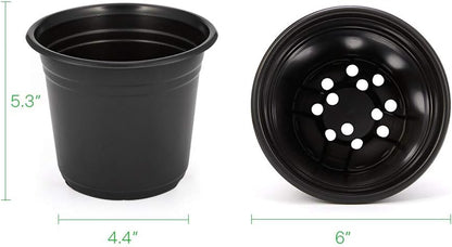 JERIA 100-Pack 0.5 Gallon Plant Nursery Pots, Plastic Pots for Flower Seedling, Flower Plant Container Seed Starting Pot, Come with 100 Pcs Plant Labels(Black)