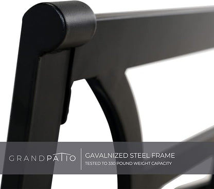 Grand patio Outdoor Patio Seating Chair, Motion Chair, Stationary Rocker Shake of 5-10°, Conversation Patio Chair Set of 2,Peacock Blue