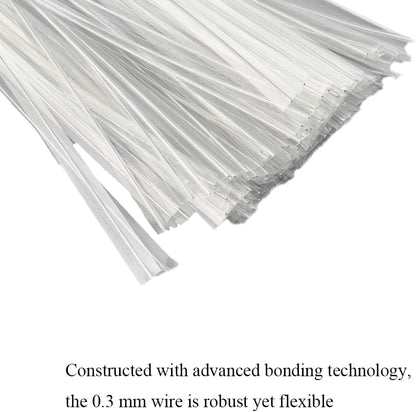 HAHIYO 300Pcs 4inches Cear Metal Twist Ties Bread Candy Coffee Bag Ties Plant Garden Twist Ties for Cellophane Treat Bags Gift Wraping Bags Plastic Bags Halloween Party Cake Present Art Crafts