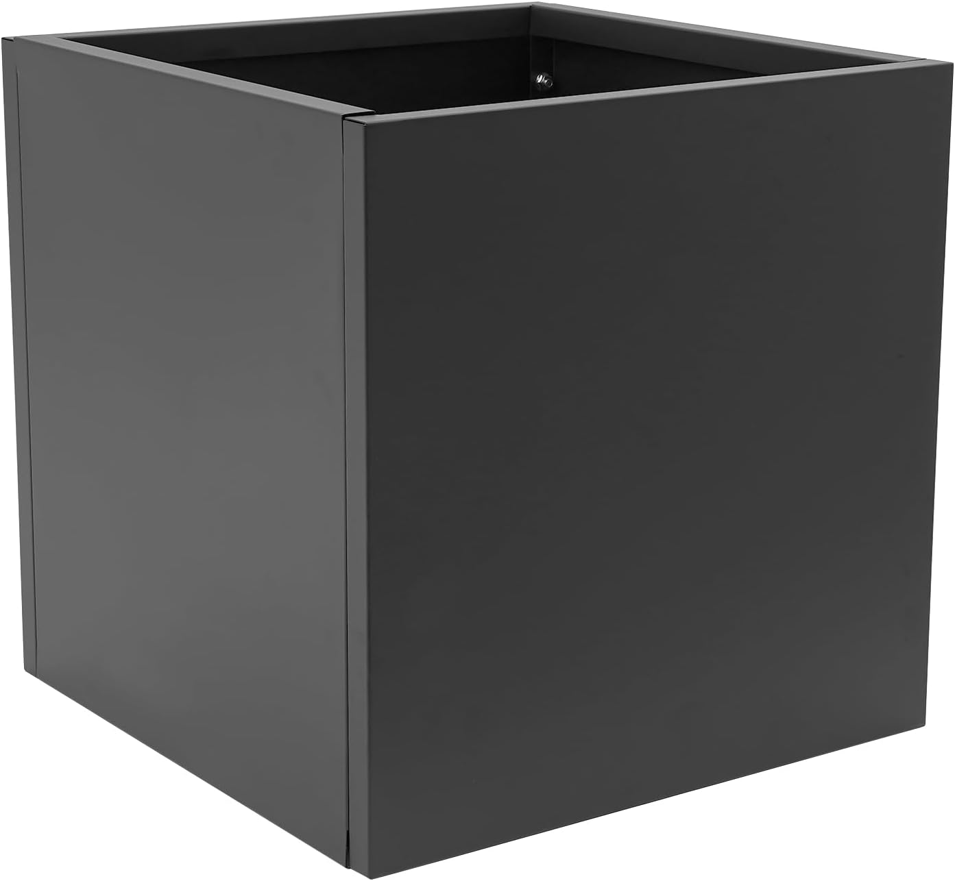 24" L x24 W x24 H Metal Flower Boxes Planter Boxes Outdoor Raised Garden Bed Indoor Outdoor Planting Bed Black Square Planter Box for Patios Lawn Yard Decor Storage