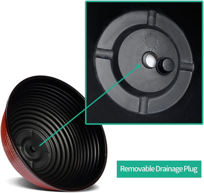 2 Pack 10 Inch Plant Pots,Durable Decorative Flower Pots Planters with Drainage Hole for Indoor and Outdoor Plants,Flowers,Succulents, Red