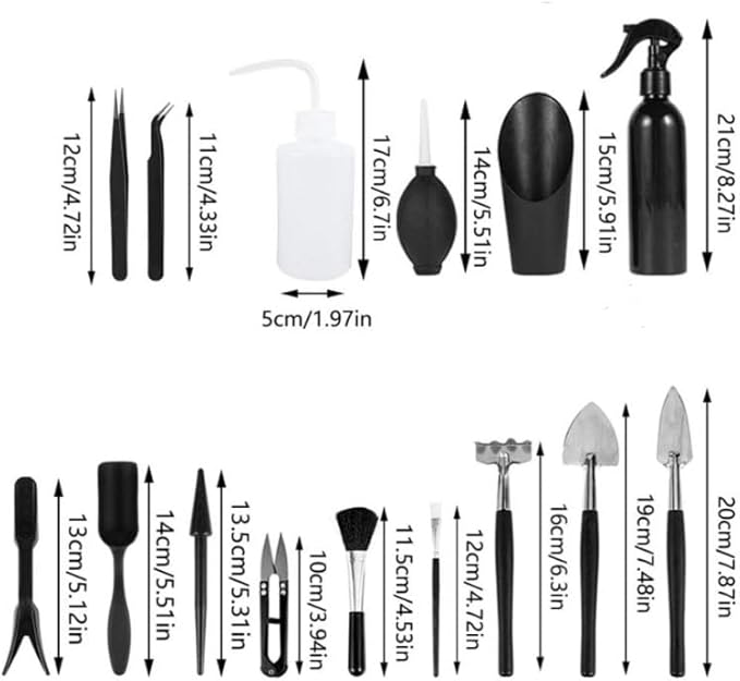 17-Piece Succulent Plant Care Tool Set, 26" and 39.4" Plant Transplanting Mats, Indoor Transplanting Supplies, Including Pot Transplantingg Mat, Mini Gardening Tool Set for Plant Care