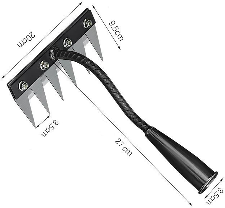 Gardening Hand Weeder Tool,Manual Weeder Tool with Detachable Blades, 4 Sizes High Carbon Steel Dual-Edge Design for Farm Garden Lawn Weed Removal, Soil Cultivation & Root Extraction (6 Tines)