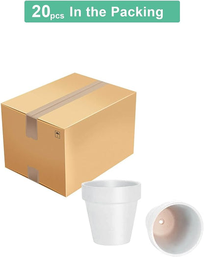 vensovo 3 Inch White Terra Cotta & Terracotta Pots with Drainage - 20 Pack Clay Flowerpots, Succulent Nursery Planter Great for Plants, Crafts, Wedding Favor