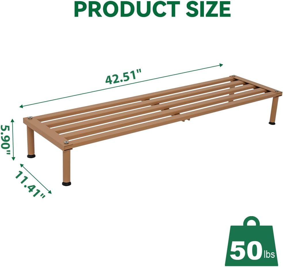 Metal Plant Stand, Rust-proof Aluminum Display Rack, Plants Display Stands Decoration Racks for Living Room Garden Balcony Patio (Wood Color, 42.5Inch Low Leg)