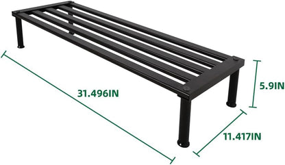 Metal Plant Stand, Rust-proof Aluminum Display Rack, Plants Display Stands Decoration Racks for Living Room Garden Balcony Patio (Ebony, 31.5Inch Low Leg)