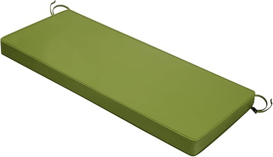 Outdoor Bench Cushion 48x18x3 Inch with Ties, Thick Waterproof Porch Swing Cushions for Patio Furniture Chair Pad, Seat Sofa Garden Replacement Cushion Sponge Filling