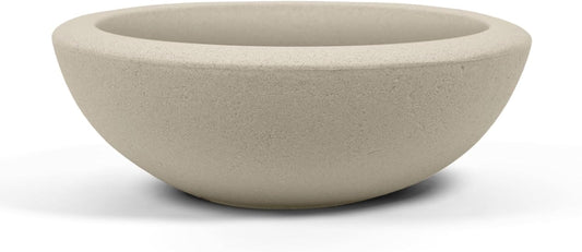 ARBORA 26" Santorini Bowl Polyresin Indoor and Outdoor Planter with Classic Cream Finish - Durable, Weatherproof, Lightweight, Large Plant Pot for Patio, Garden, Deck, Entryway