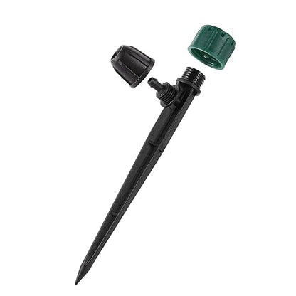 40pc Drip Irrigation Emitters for 1/4" Drip Tubing, Adjustable 360 Degree Automatic Drippers on 5.5" Arrow Stake for Garden Watering System