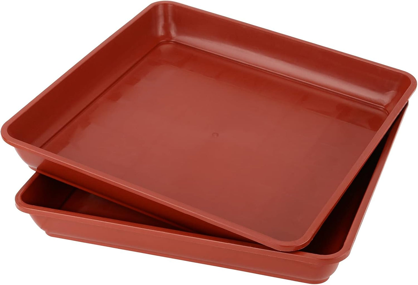 JOIKIT 15 PCS 8.8 x 8.8 Inch Square Plant Saucer, Plastic Plant Saucer Drip Tray, Square Flower Pot Tray for Indoors and Outdoor Plant Pots, 1.2 Inch Deep, Terracotta
