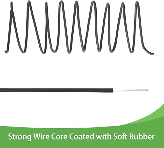 Tenn Well Garden Wire, 66 Feet 2.8mm Bendable Garden Plant Ties for Climbing Plants, Tomatoes, Climbing Roses, Trellises (2PCS X 33 Feet, Black)