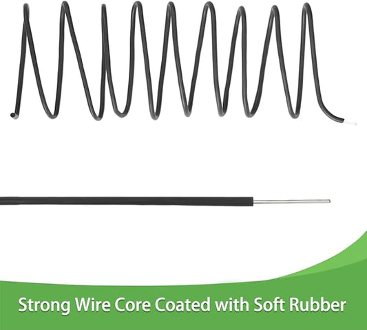 Tenn Well Garden Wire, 66 Feet 2.8mm Bendable Garden Plant Ties for Climbing Plants, Tomatoes, Climbing Roses, Trellises (2PCS X 33 Feet, Black)