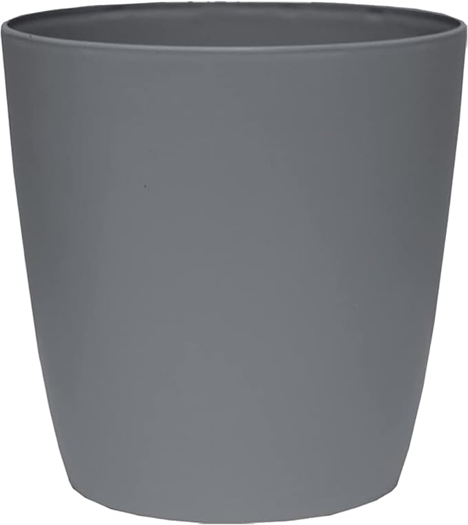 The HC Companies Aria Round Self-Watering Pot - Lightweight Plastic Planter for Herbs & More - Durable Plant Pots for Indoor Plants & Outdoor Plants (10" Warm Gray, Pack of 1)