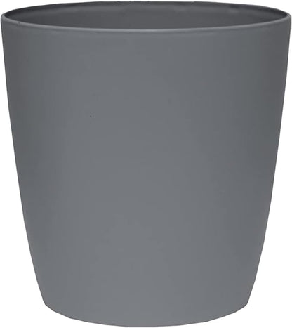 The HC Companies Aria Round Self-Watering Pot - Lightweight Plastic Planter for Herbs & More - Durable Plant Pots for Indoor Plants & Outdoor Plants (16" Warm Gray, Pack of 1)