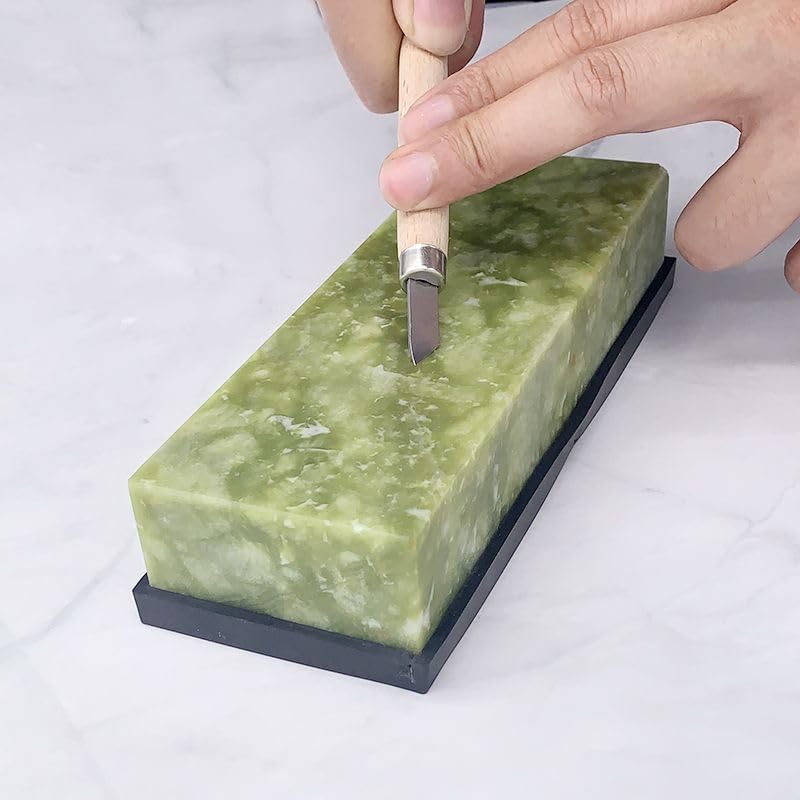 Knife Sharpening Stone,10000 Grit Whetstone Final Fine Polishing Natural Green Honing Oilstone for Knives Tools,Cutting Tools 180 * 60 * 30mm (A)