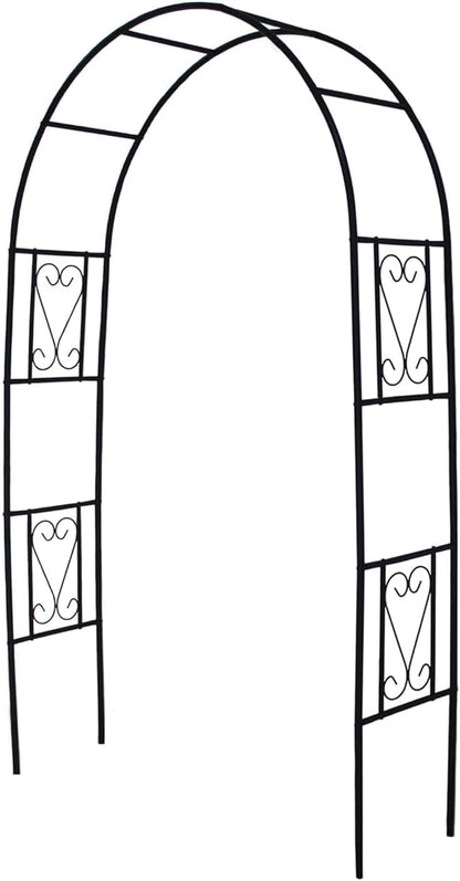 Iron Pergola Arbor Practical, Garden Arbor Arch, Metal Trellis Archway for Climbing Plants Rose Grape Vines, Pergola Decoration for Backyard Patio Lawn Pathway 7 Ft High x 4.1 Ft Wide