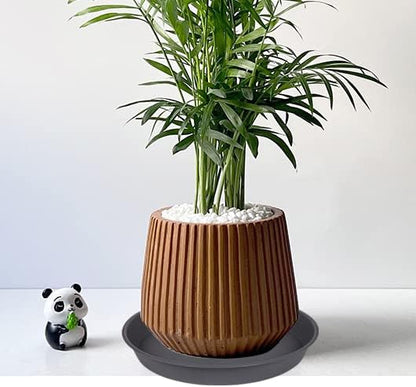 6 Pack Planter Saucer Tray Gray, 4 6 8 10 12 13 15 17 19 inch Pot Saucers, Heavy Duty Plastic Plant Saucers for Indoors, Plant Drip Tray, Plant Trays for pots Planter (6 inch, Cement)