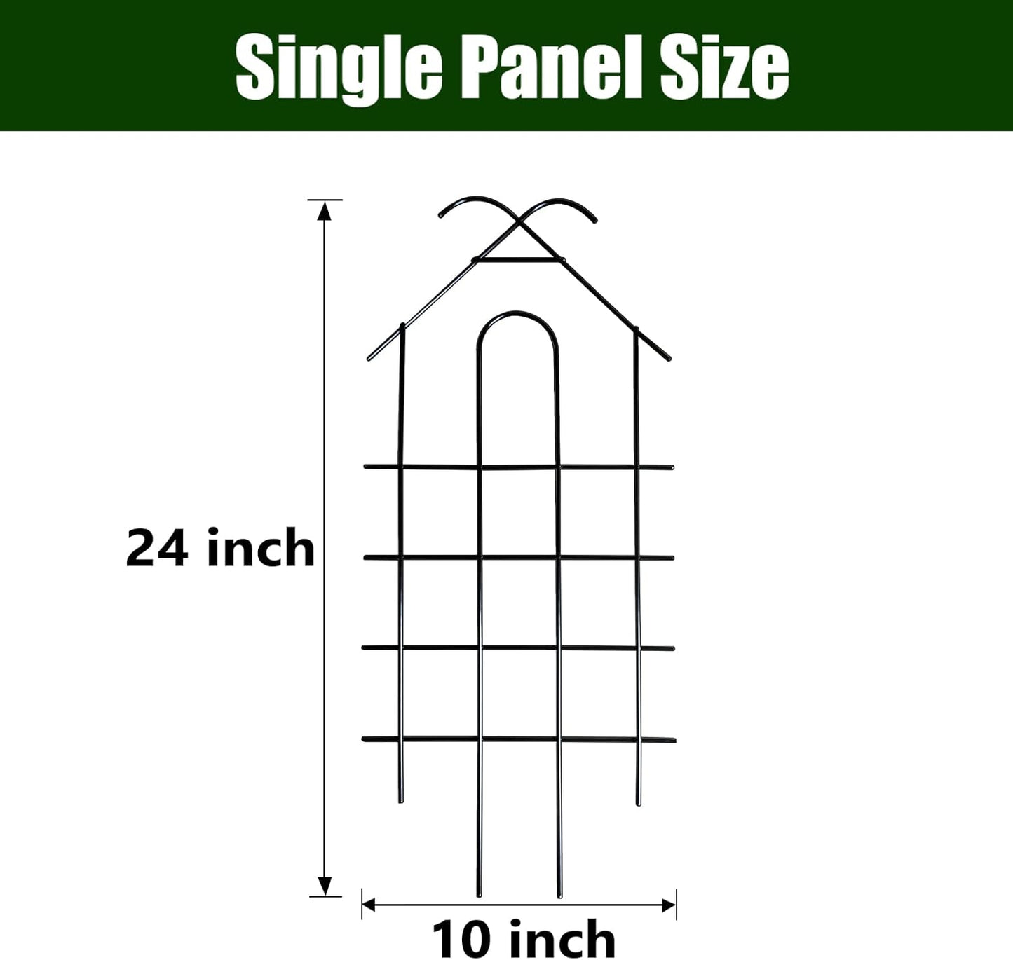 ARIFARO 24'' Metal Garden Trellis Indoor/Outdoor Sturdy Plant Trellis for Potted Plants,House Plants, Climbing Vines, Pack of 4, Black