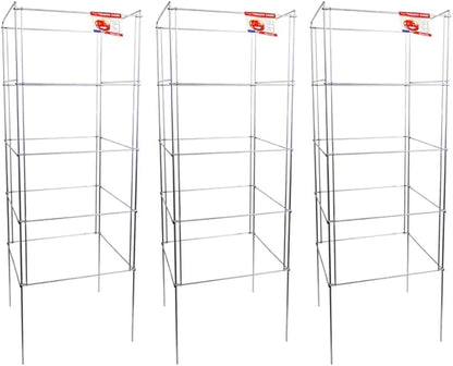Cedar Ridge Square Foldable Tomato Cages - Heavy Duty Plant Support for Vegetable Garden, Vegetables, and Flowers - Stakes and Trellis for Climbing Plants - Made in The USA (13x40) - 3-Pack