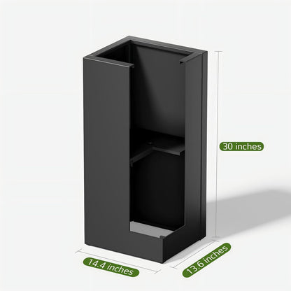 Stoog 30" Tall Planters for Outdoor Plants, All-Weather Metal Planter Boxes Set of 4, with Removable Insert Shelf, Modern Design, Indoor/Outdoor Use, Black