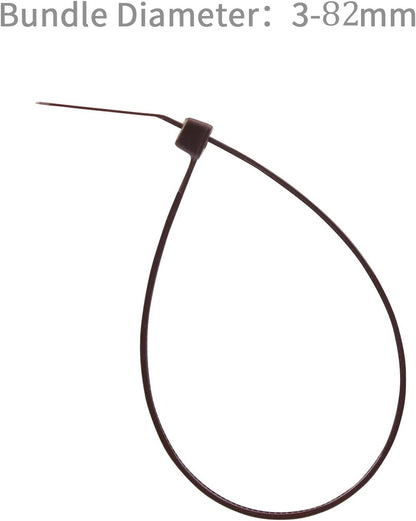 XINGO 1000 PCS Brown Zip Ties 12 Inch, 60 LBS Tensile Strength, Self-Locking Nylon Plastic Nylon PA66 Wire Ties for Indoor and Outdoor Use