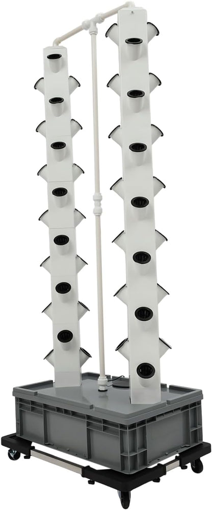 Hydroponic Growing Tower System Kit, 56-Plant Vertical Hydroponics Garden Tower with LED Grow Light, for Outdoor Indoor Herbs Fruits Vegetables Smart Garden Planter Kit
