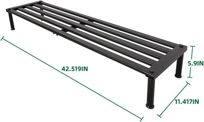 Metal Plant Stand, Rust-proof Aluminum Display Rack, Plants Display Stands Decoration Racks for Living Room Garden Balcony Patio (Ebony, 42.5Inch Low Leg)