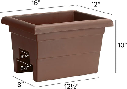 Root & Vessel Countryside Rail Planter, Brown, 16"