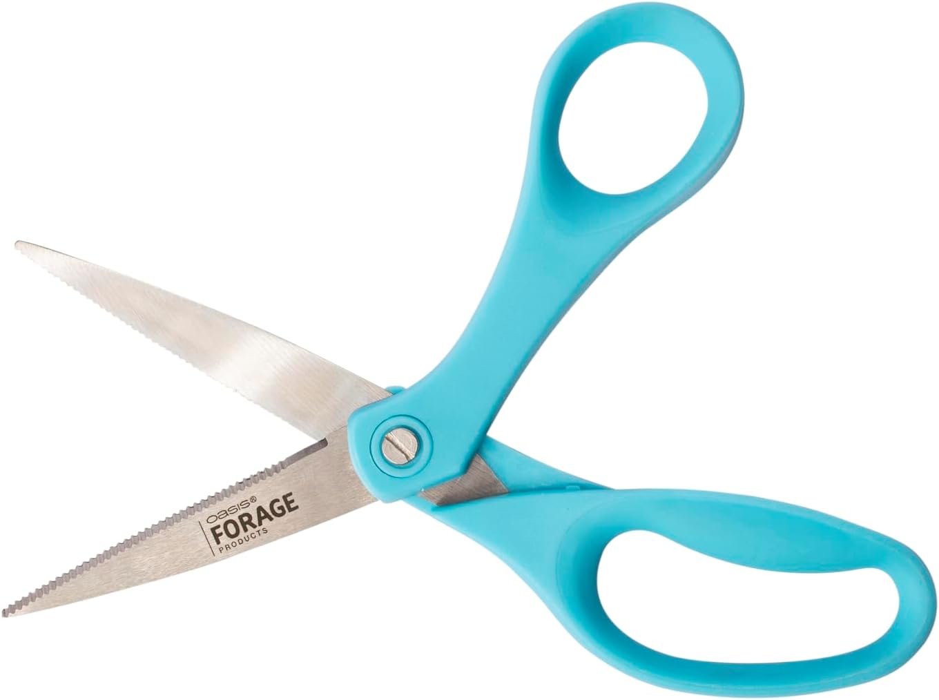 OASIS Forage Precision-Cut Floral Stem Shears | Stainless Steel Serrated Double Walled Blades | Bright Blue Ergonomic Handle