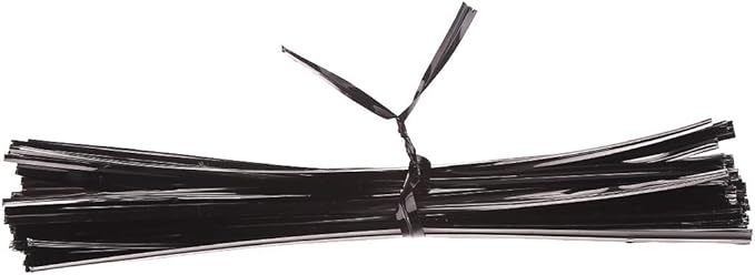 1000 Pcs Black Foil Twist Ties - Metallic Twist Ties 5 inch