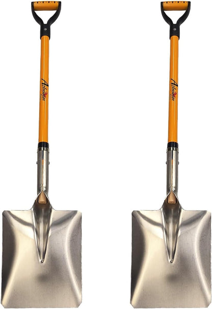 Ashman Snow Shovel with Large Scoop and Heavy Duty Handle (2 Pack)
