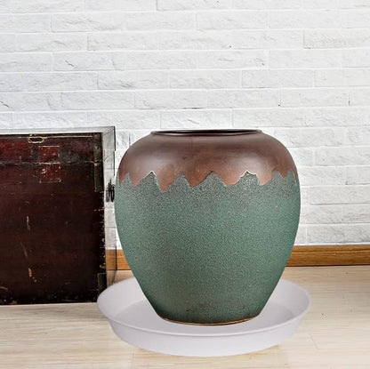 3 Pack of 22 inch Plant Saucer, 3.6" Depth Tray, Large Deep Garden Plastic Flower Planter Plant Trays for Indoors Outdoor Bath Bath (22", Creamy White)