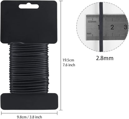 Tenn Well Garden Wire, 66 Feet 2.8mm Bendable Garden Plant Ties for Climbing Plants, Tomatoes, Climbing Roses, Trellises (2PCS X 33 Feet, Black)