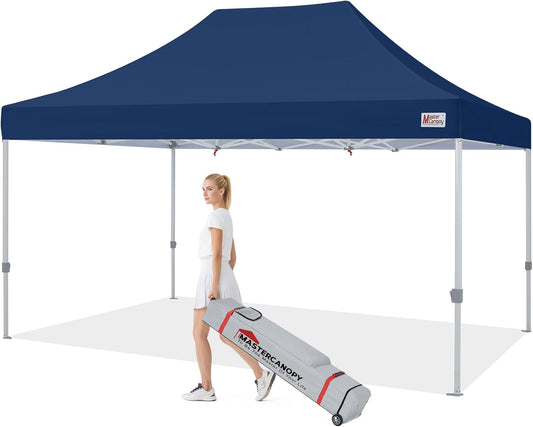 MASTERCANOPY Pop Up Canopy Tent Commercial Grade 10x15 Instant Shelter (Navy Blue)