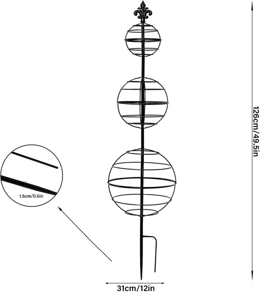 Obelisk Trellis - Elegant 49.5 x 12 Inch Metal Climbing Plant Support for Outdoor Roses, Potted Vines, and Flower Gardens - Perfect Decorative Accent for Home and Garden Decor