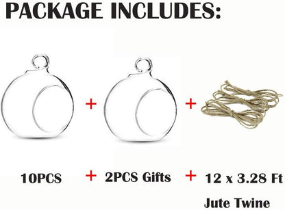 Set of 12 Air Plant Holder Hanging Glass Globe Tea Light Candle Holders Home Wedding Party Centerpieces Decor Indoor Outdoor Tealight Candleholders (12Pcs 4 inches Diameter)