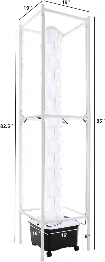 Hydroponic Growing Tower System Kit, 70-Plant Vertical Hydroponics Garden Tower with LED Grow Light, for Outdoor Indoor Herbs Fruits Vegetables Smart Garden Planter Kit