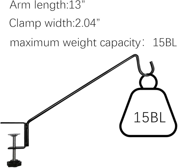 Heavy Duty Deck Bird Feeder Hanger Hook for Railing 13 Inch 4 Pack for Bird Feeders,Planters,Plants Flower Suet Baskets,Lanterns,Wind Chimes Holiday Decoration (4 Pack)