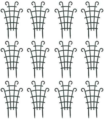 12 Pack Trellis for Potted Plants, Garden Trellis for Climbing Plants Plastic Mini Climbing Plant Trellis Flower Pots Support Stackable Trellis for Climbing Plants Peas, Dark Green