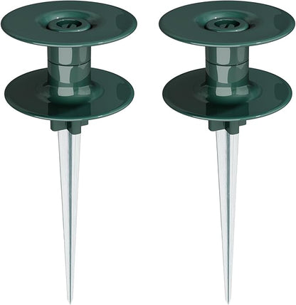 2PCS 10-Inch Garden Hose Guide Spikes – Rust-Free Zinc Metal Stakes, Heavy Spin Top for Keeping Hoses Away from Flower Beds