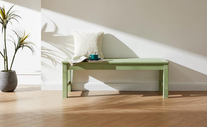 Psilvam 2-Person Outdoor Poly Lumber Patio Backless Bench, Fade-Resistant & Odor-Free Poly Lumber Patio Furniture, Weatherproof, Suitable for Garden, Porch and Park, 700 Lbs Support (2pcs, Green)