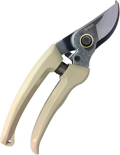 7" Small Pruning Shears Garden Shears - Premium Alloy Steel Bypass Pruner, Precision-ground Blades, Heavy Duty Gardening Tools, Ivory