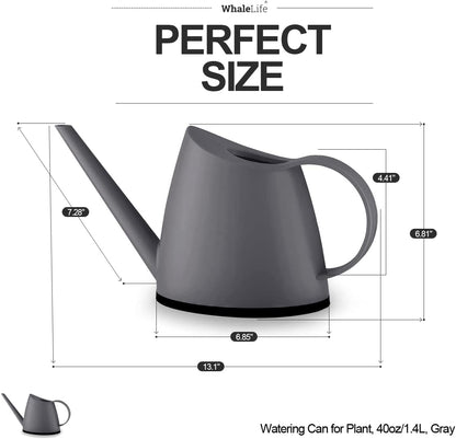 WhaleLife Indoor Watering Can for House Bonsai Plants (1.4L, Gray)